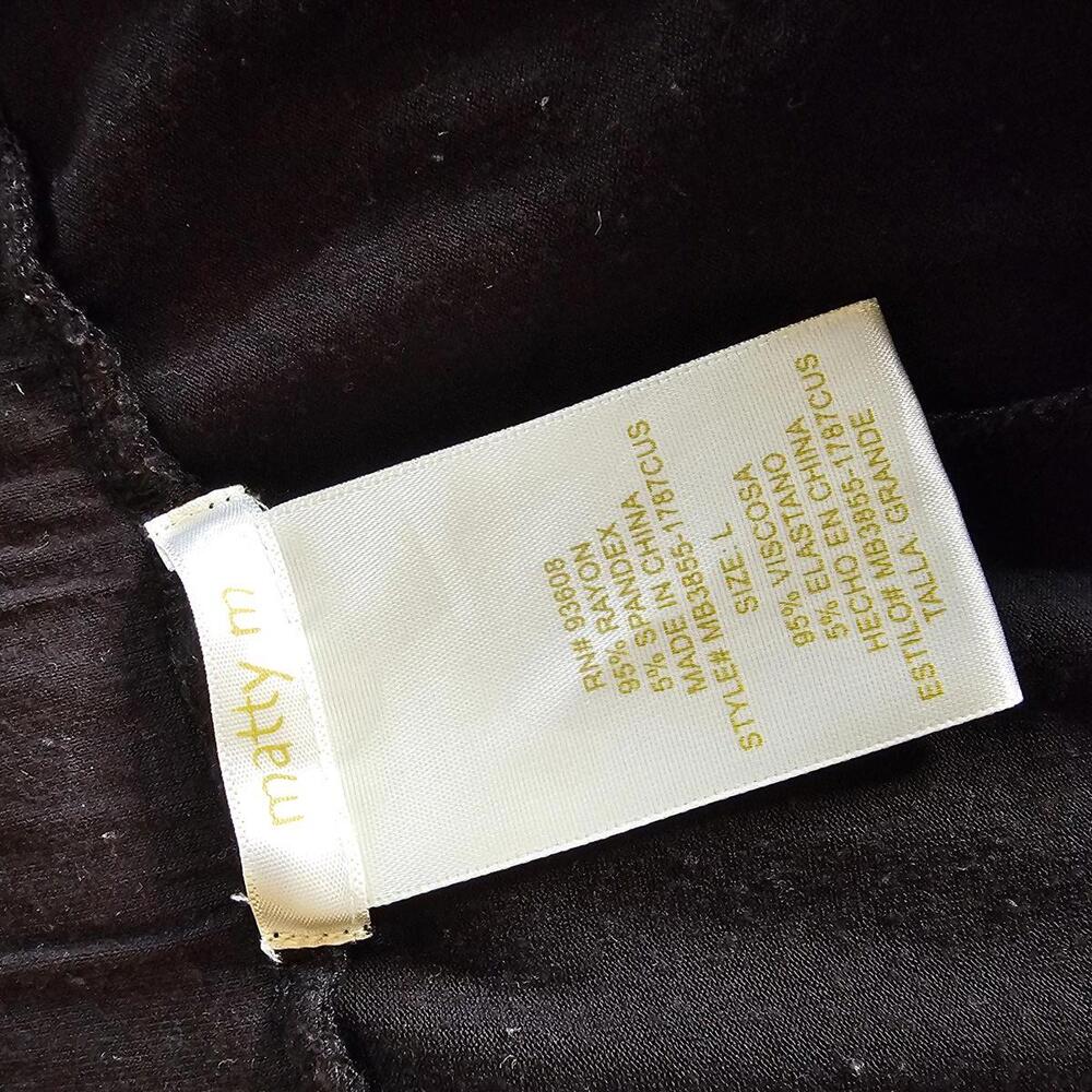 Matty M Black Wide Leg Pants Size Large - Picture 2 of 4